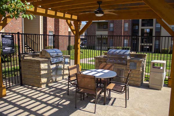 Gas grills located next to the pools for your convenience.